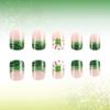 24 Pcs French Tip Press On Nail Short False Nail Shamrocks Stick On Nail Saint Patricks Day Acrylic Nail for Woman