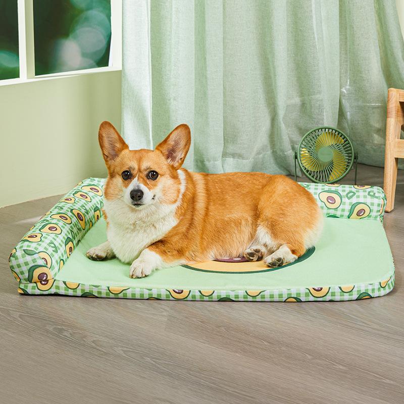 Spring and Summer Dog Kennel Cannot Bite Pet Bed Cat Mat for Sleeping Pet Ice Pad Dog Mat Can Be Detached and Washed