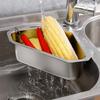 Triangle Drain Basket: Triangle Filter Basket - Stainless Steel Sink Basket - Kitchen Sink Sponge Holder Strainer Fruits Washing Basket Refrigerator