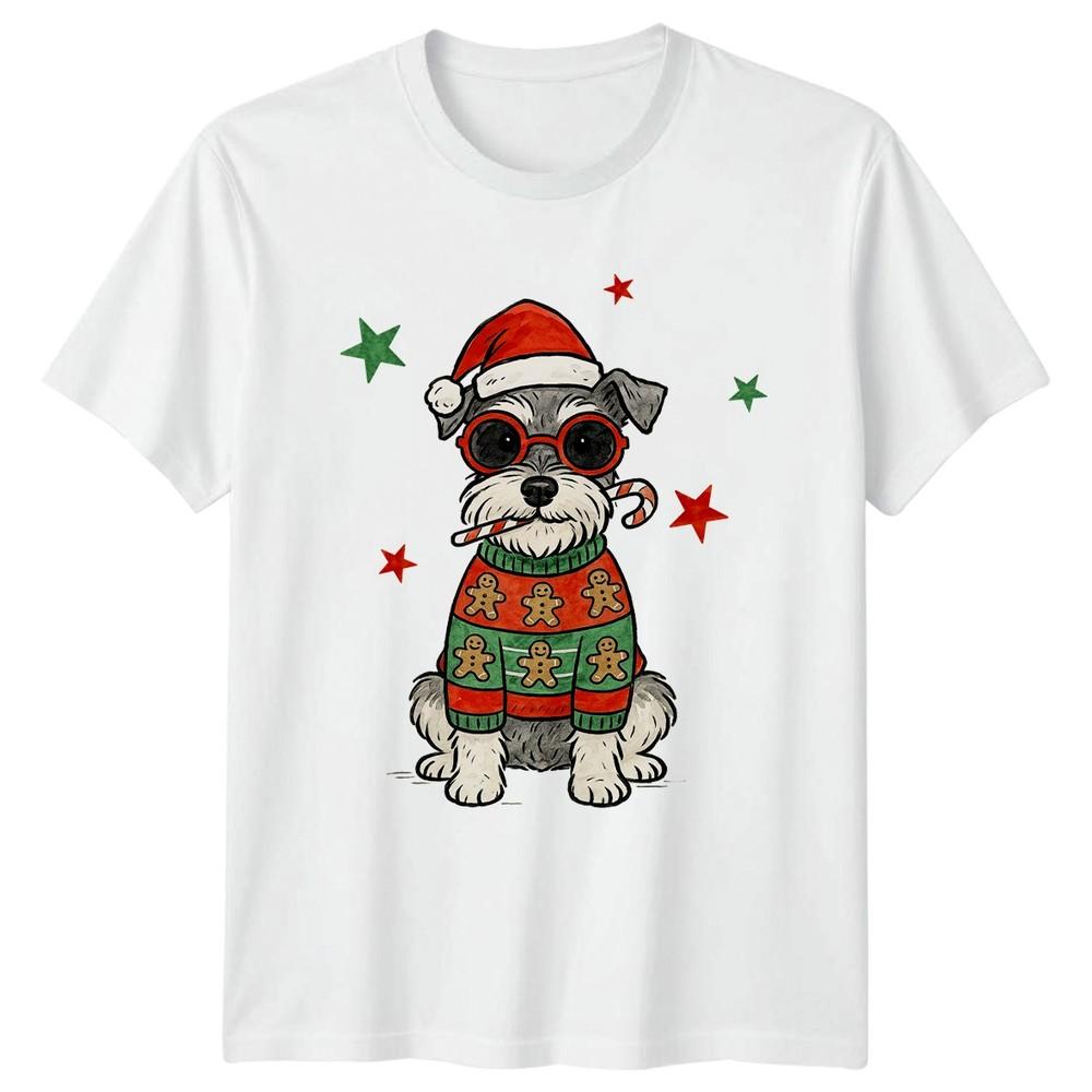 Schnauzer Dog Christmas Holidays Unisexs TShirt Unisexs Tee Graphic Unisex Top S