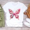 (Asian Size) Women Lovely Flower Trend Tee Top Clothing Casual  Short Sleeve T Shirt Fashion Print Lady Female Graphic T-shirts
