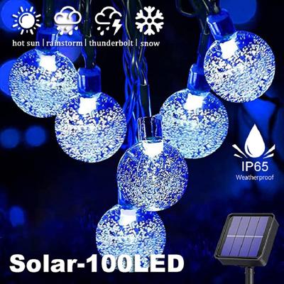 Solar String Lights Outdoor LED Solar Bubble Ball Light 8 Modes Waterproof Lamp For Garden Party Decor Holiday Lighting