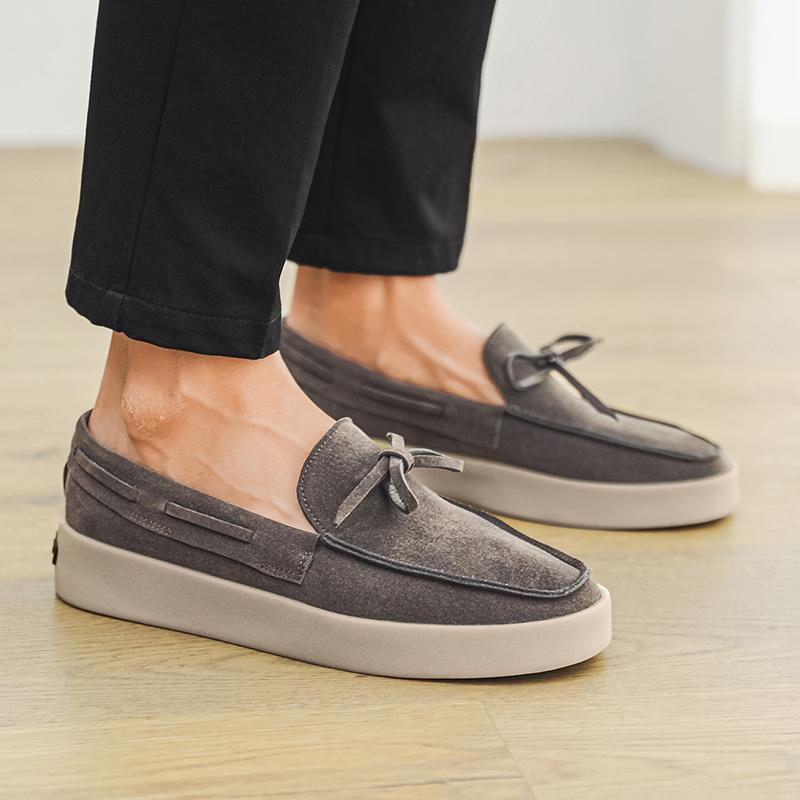 Non-Slip Leather Cow Suede Penny Loafers Classic Luxury Elegant Flats Slip-on Men's Dress Shoes Casual Business Walking Shoes