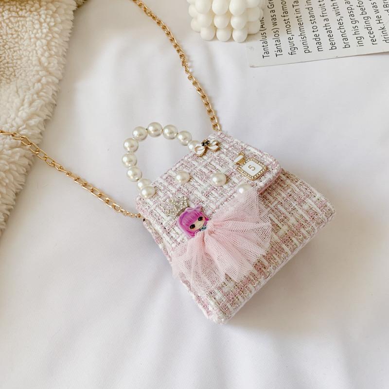 Stylish Mini Girls Crossbody Bag Adorable Pearl Princess Accessory Fashion Design For Kids