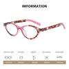 Stylish Women's Cat Eye Reading Glasses Men Classic Retro Far Sight Eyeglasses Flora Printed Ultralight Oval Frame Presbyopia