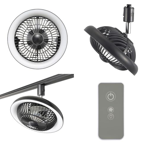 OHM Electric Fan-Equipped LED Rail Light for Lighting Ducts, Black, ORL-FL01-K 06-5024