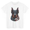 Doberman USA Flag American Patriotic T-shirt - Dog Novelty Graphic Tee