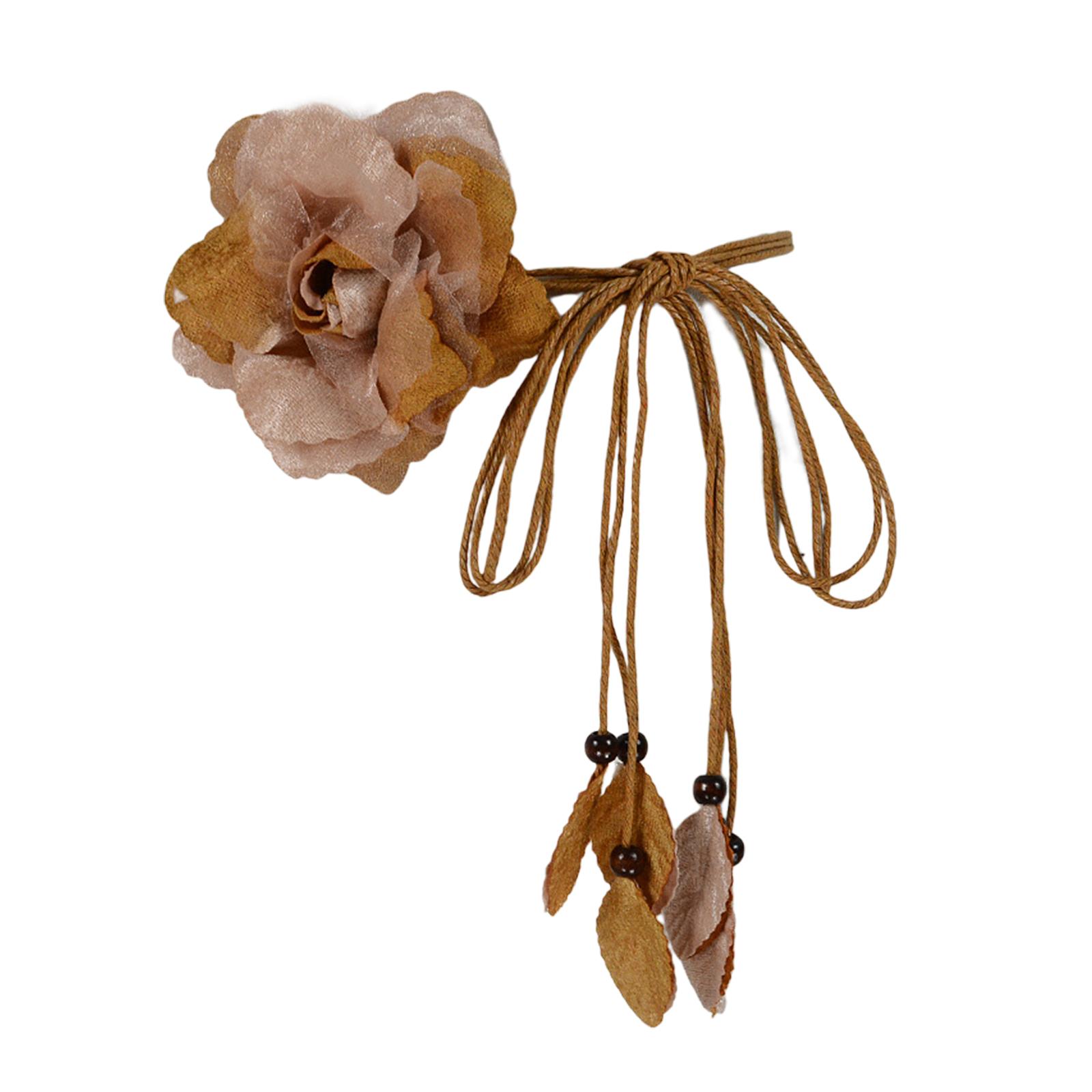 

Нежный цветочный декор, поясной ремень, женский эластичный ремень, плетеный ремень, тонкий пояс, цветной узел, винтажный богемный пояс верблюд