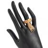 Party Outfit Ring with Flowing Drop Detail, Bead Chain Statement Design and Open Metal Tone Fit for Streetwear