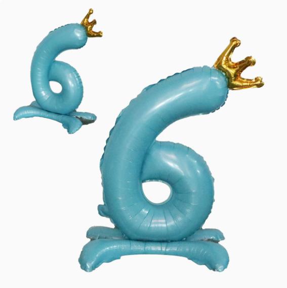 Blue Standing Number Foil for Birthday Party Decoration, Large Aluminum Mylar