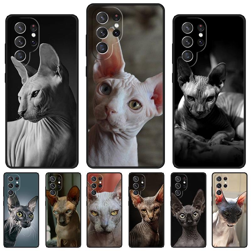 Sphynx Sphinx Cat Phone Case For Samsung Galaxy S24 S25 S23 S22 Ultra Note 10 20 Plus S20 S21 FE Cover