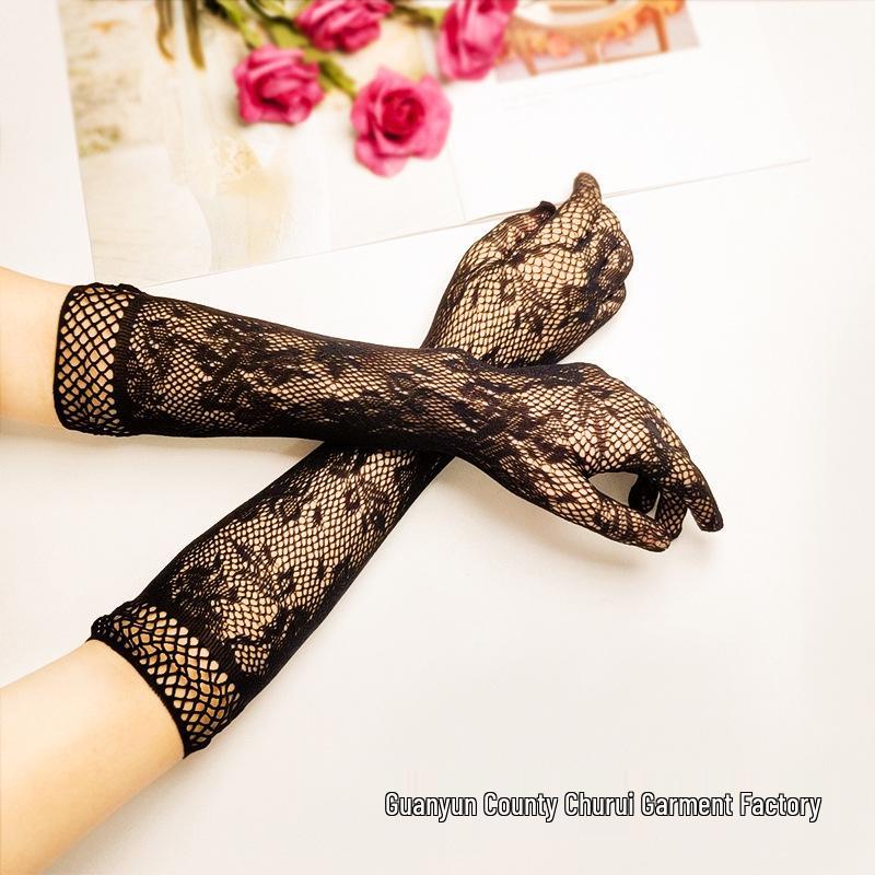 

Эротические длинные перчатки из черного кружева для женщин - Сексуальные, Прозрачные, Высокая эластичность, Идеально подходят для свадеб One Size