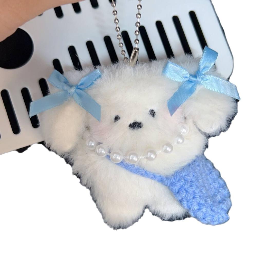 Pingente de mochila fofo de cachorrinho, chaveiro criativo de pelúcia, chaveiro de boneca, decoração de bolsa, menina estudante