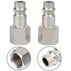 Euro Compressor Air Line Coupler Connector, High Strength and Hardness, Quick Installation, Silver Color, 2pcs