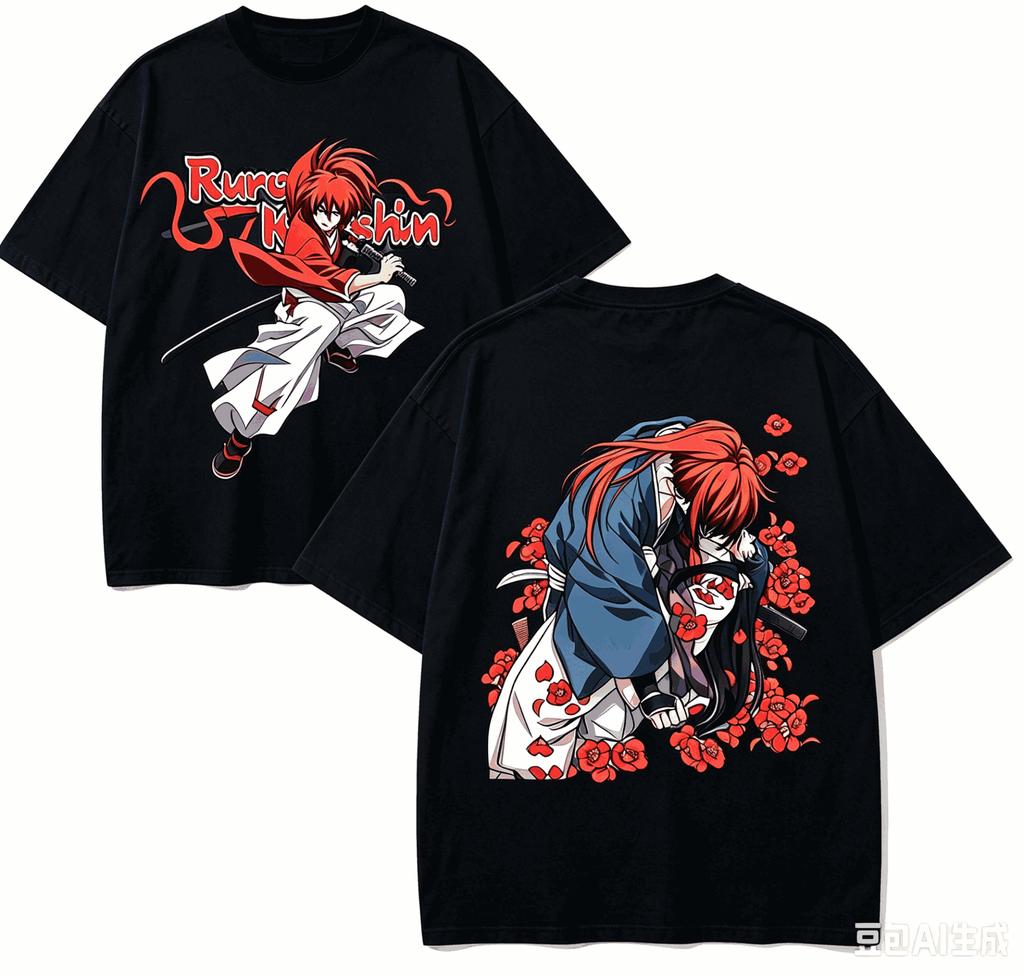 Rurouni Kenshin Anime Lover T-shirt Harajuku Cotton New Model High Street Retro Oversized Unise