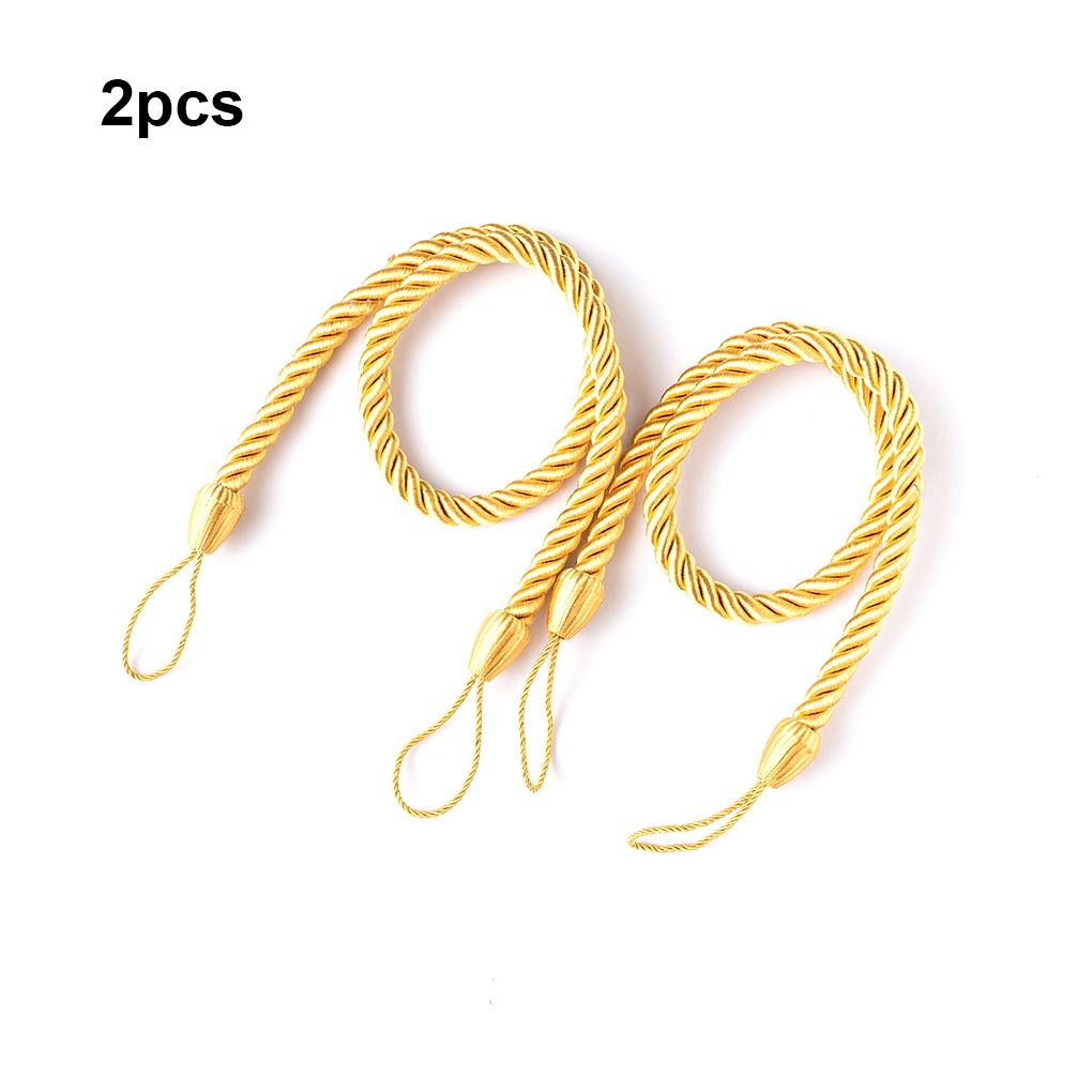 2 Pieces Home Hotel Polyester Curtain Holdback Living Room Bedroom Drape Tieback Decorative Holder Waved Rope Decor