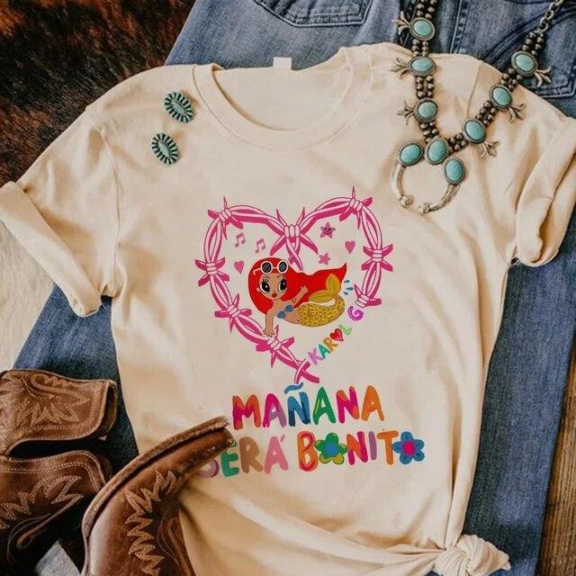 Tomorrow Sera Nice Karol G T Shirt Women Y2K Comic Harajuku Top FeUnisex Streetwear Funny 2000s Clothes