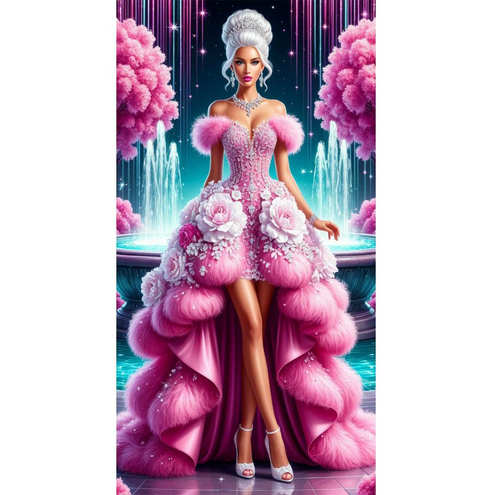 Large Size Mosaic DIY Full Diamond Painting Kits Art Beautiful Woman and Flowers Embroidery Cross Stitch Rhinestones