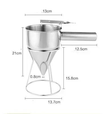 304 Stainless Steel Ideal Liquids Kitchen big Funnel Spice Octopus Balls tools with rack Funnel Cooking Funnel with Handle