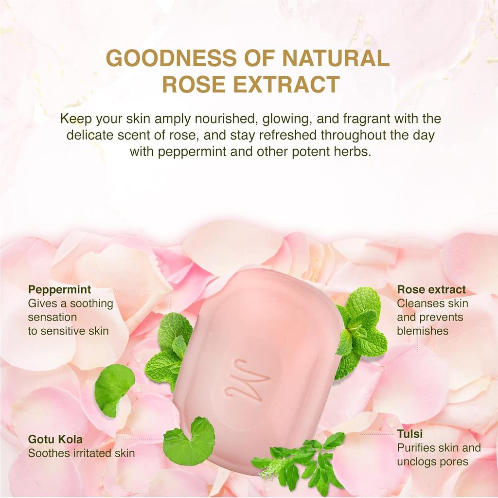 Maharishi Ayurveda Rose Herbal Soap|100% Natural Free from Chemicals, Parabens, Petrochemicals & Synthetic Fragrances | 100 G X Pack of 2