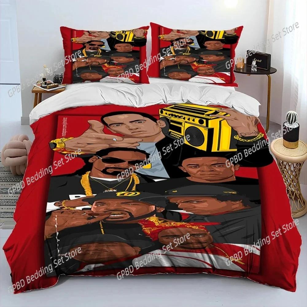 Set Biancheria da Letto Hip Hop Art Rapper Leggenda Stella Camera da Letto Morbido Copriletto Moderno Copripiumino Confortevole Coperta Trapuntata E Federa
