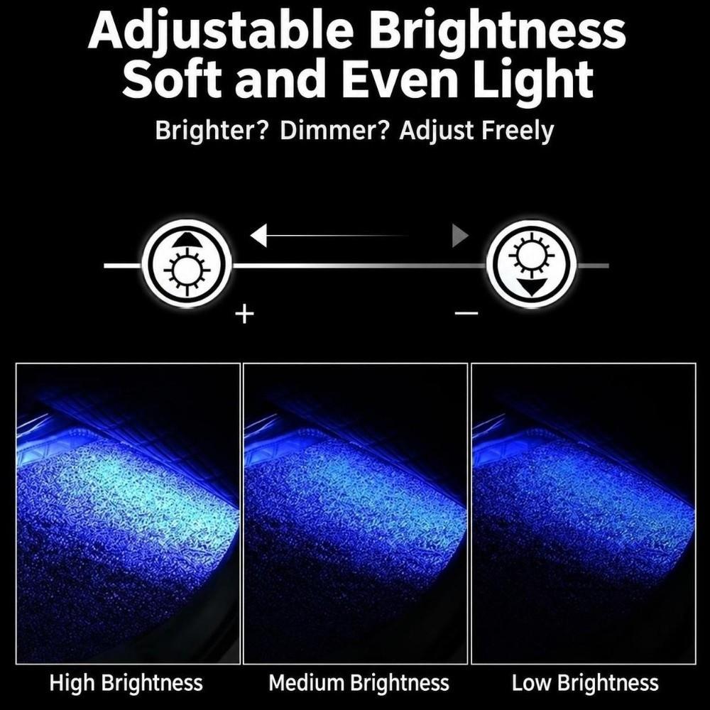 USB Powered Car LED Footwell Lights 4 in 1 Car Atmosphere Light  Car Floor Decor
