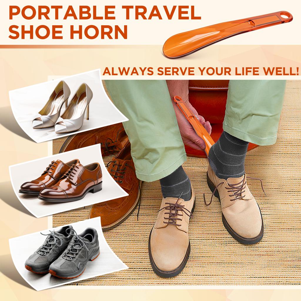 Plastic Shoe Horns 7.3 Inch portable Travel Spoon Shoe Horn Snap-Proof Flexible Shoe Lifter for Men Women kids older Shoe Tools