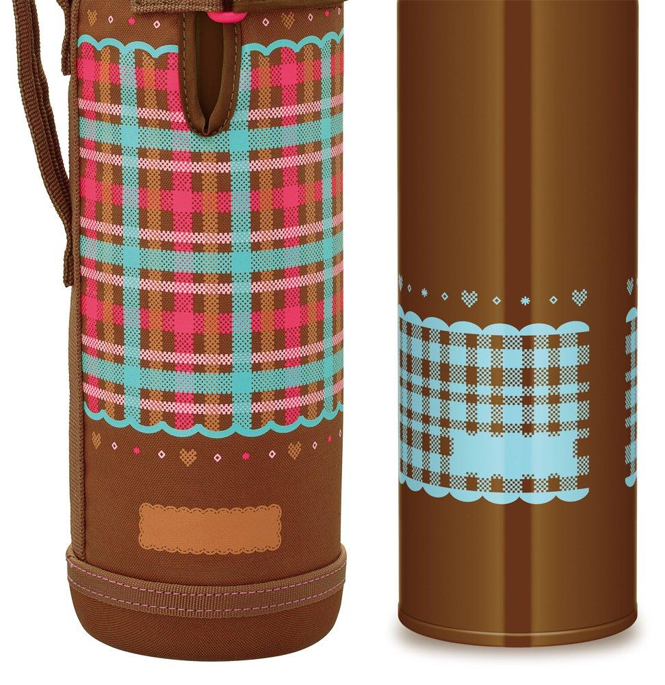 Thermos Vacuum Insulated 2-Way Bottle, 1.03L/1.0L, Check Brown, FHO-1000WF CHBR