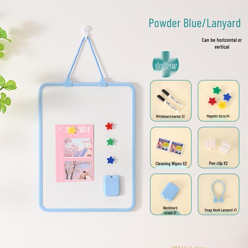 Магнитная двусторонняя настольная доска для шнурка Белая: Портативная детская доска для рисования и напоминаний.