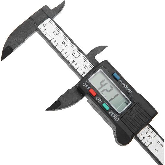 Electronic Digital Display Caliper, 0‑100mm/ 4in Lightweight Carbon Fiber Composites Measuring Tool with Battery