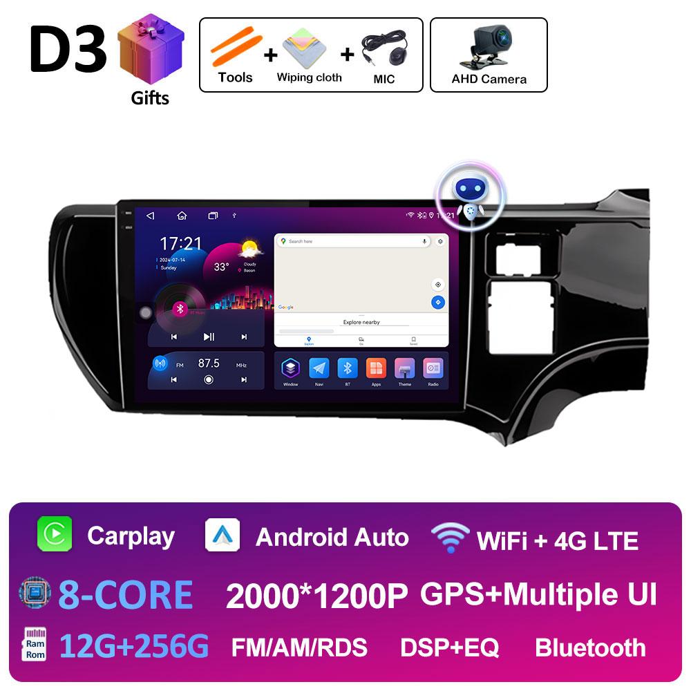 Android Auto Wireless Carplay For Toyota Aqua 2011 2012 2013 - 2017 Bluetooth Car Multimedia Video Radio Player Accessories WIFI