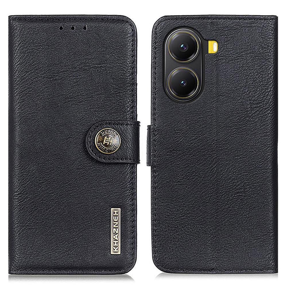 KHAZNEH For Xiaomi Redmi Turbo 4 5G/Poco X7 Pro 5G Wallet Case Cowhide Texture Leather Flip Phone Cover