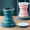 Portable Silicone Foldable Water Cup With Lanyard Heat Resistant Collapsible Water Bottle Travel Drinking Coffee Mug For Camping