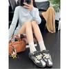 Retro Inner Height Increase Contrasting Color Splicing Women's New Versatile Flat Bottom Leisure Sports