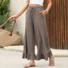 New Summer Leaf-Patterned Women's Nine-Tenths Pants, Thin Loose Casual Home Pants, Wearable Outdoors