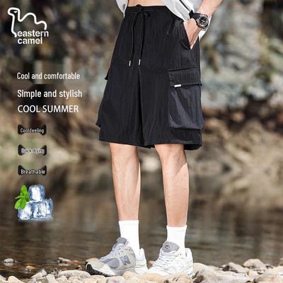 EASTERN CAMEL Men's Quick-Dry Ice Silk Casual Cargo Shorts