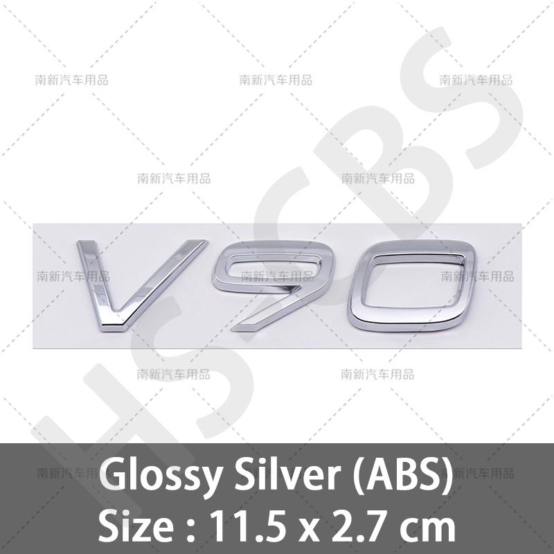 Gloosy V40 V50 V60 V90 Emblem Trunk Label Car Stickers For Volvo Accessories Rear Trunk Logo Displacement Decal Car Styling