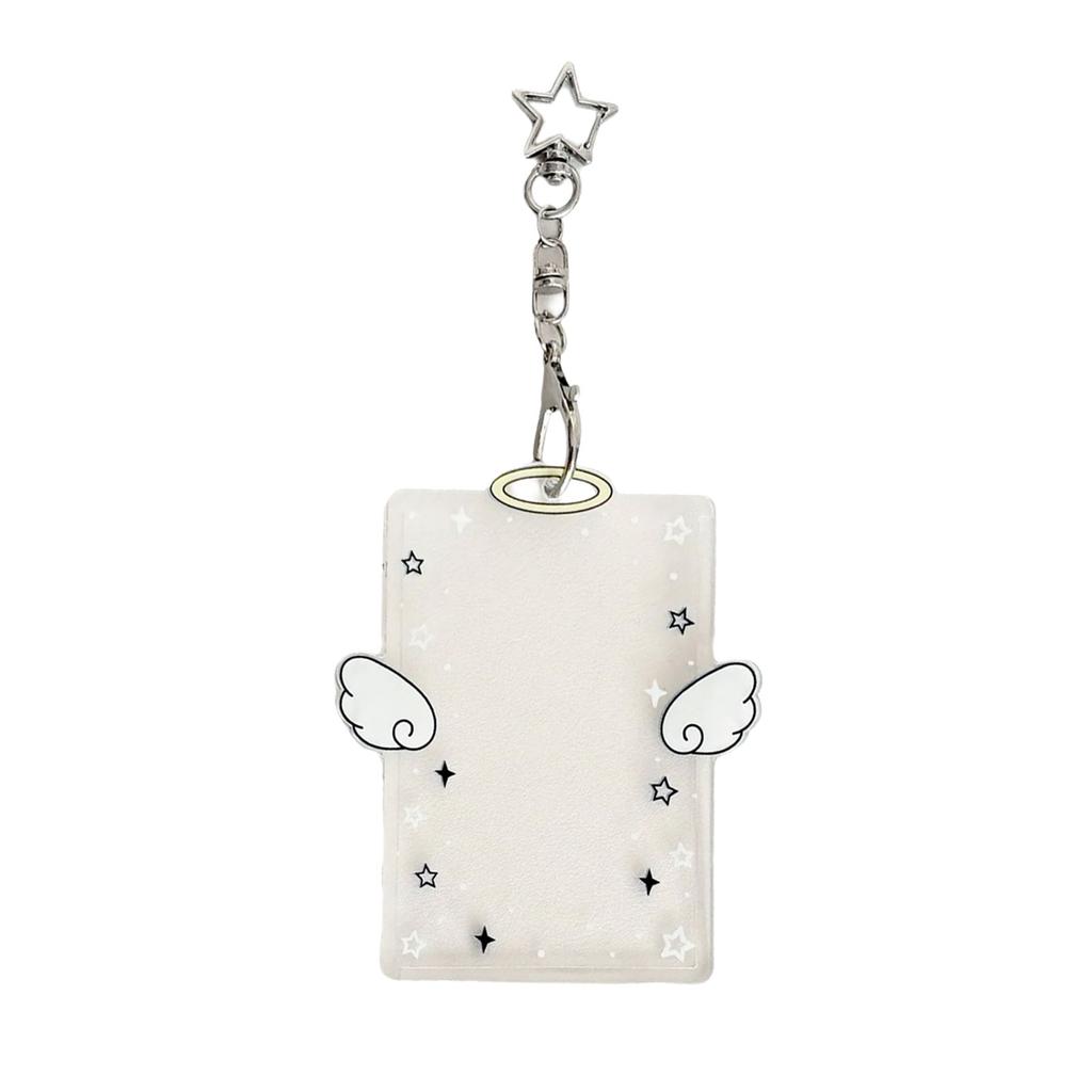 Kpop Photocard Holder Keychain ID Badge Holder with Keychain Student Bus Card Pendant Keychain for School Office Travel