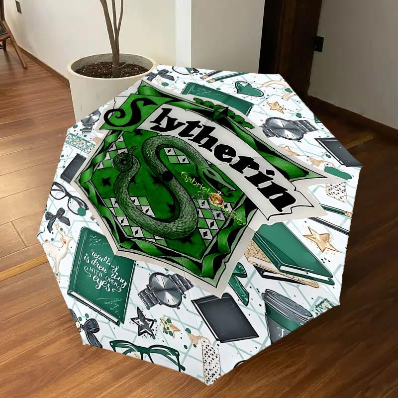1PC Slytherin Reading Umbrella-8-Rib Reinforced, Automatic Open, Lightweight & Durable, Cute Fashion Accessory for Outdoor, D2619