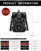 European & American Punk Rivet PU Leather Crossbody Bag with Chain