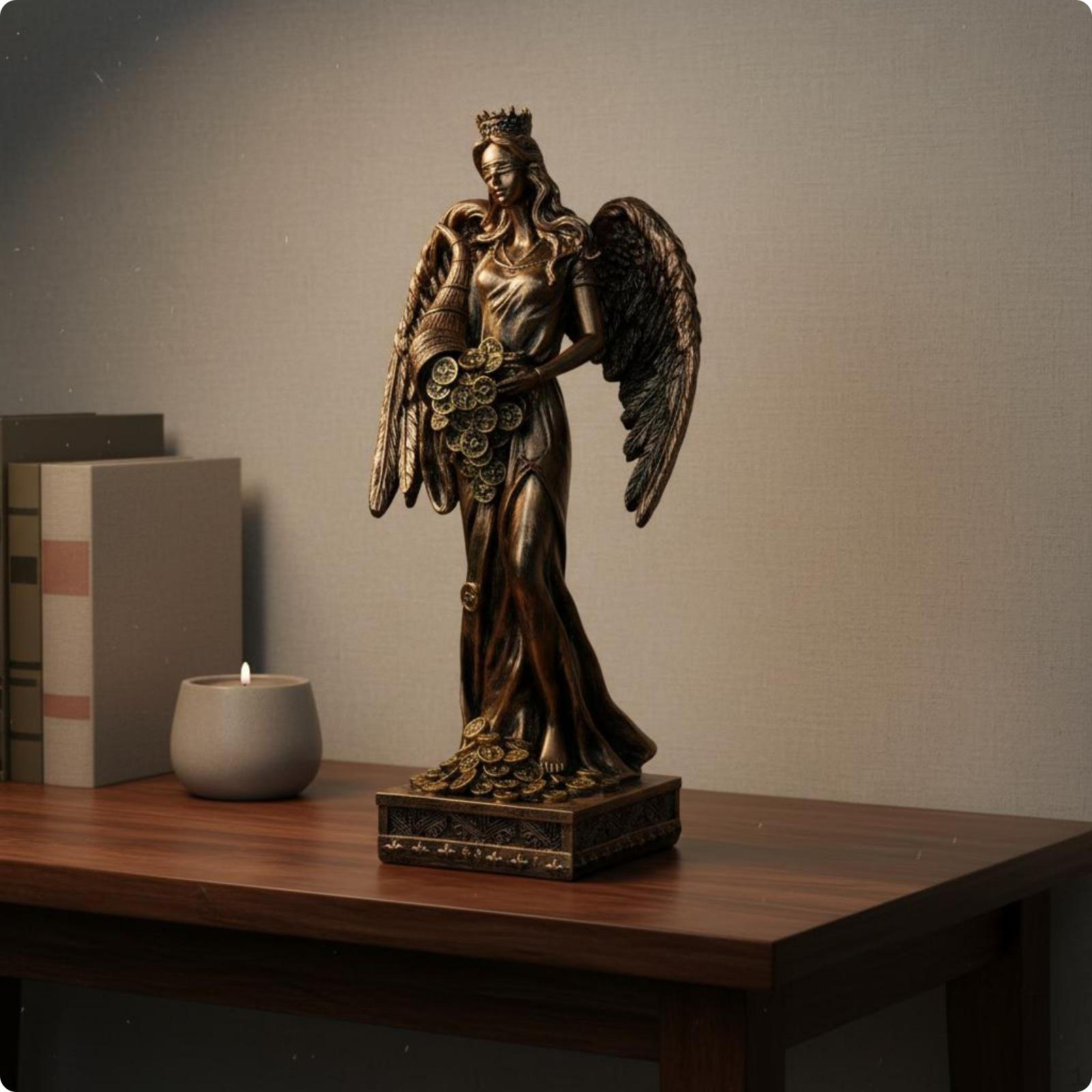 Prosperity Deity Statue Tabletop Display Resin Ornate Garden Figurine