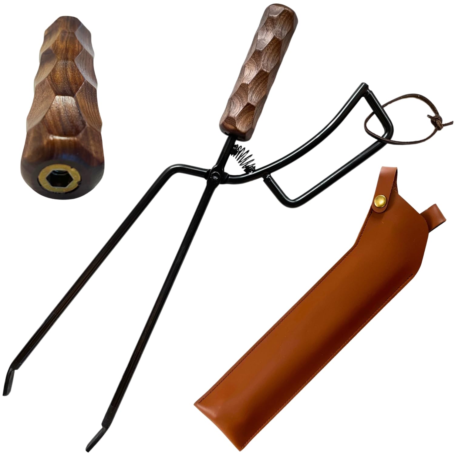 

LUHANA Fire firewood tongs with bonfire no strength easy even for women Naguri processed [Japanese brand] tongs, spring, tongs, charcoal, camping,