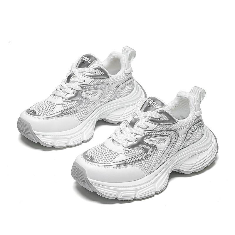 Strictly Selected Ins Versatile Sports Shoes Women's Summer Thin Mesh Platform Dad Shoes Breathable Casual Shoes Heightening Women's Shoes
