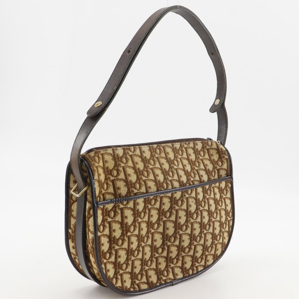 Dior Trotter Shoulder Bag CD logo vintage Brown canvas Women Used