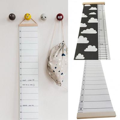 Children Height Ruler Canvas Hanging Growth Chart Kid Room Wall Growth Charts Baby Hanging Decorative Chart Height Measure Ruler