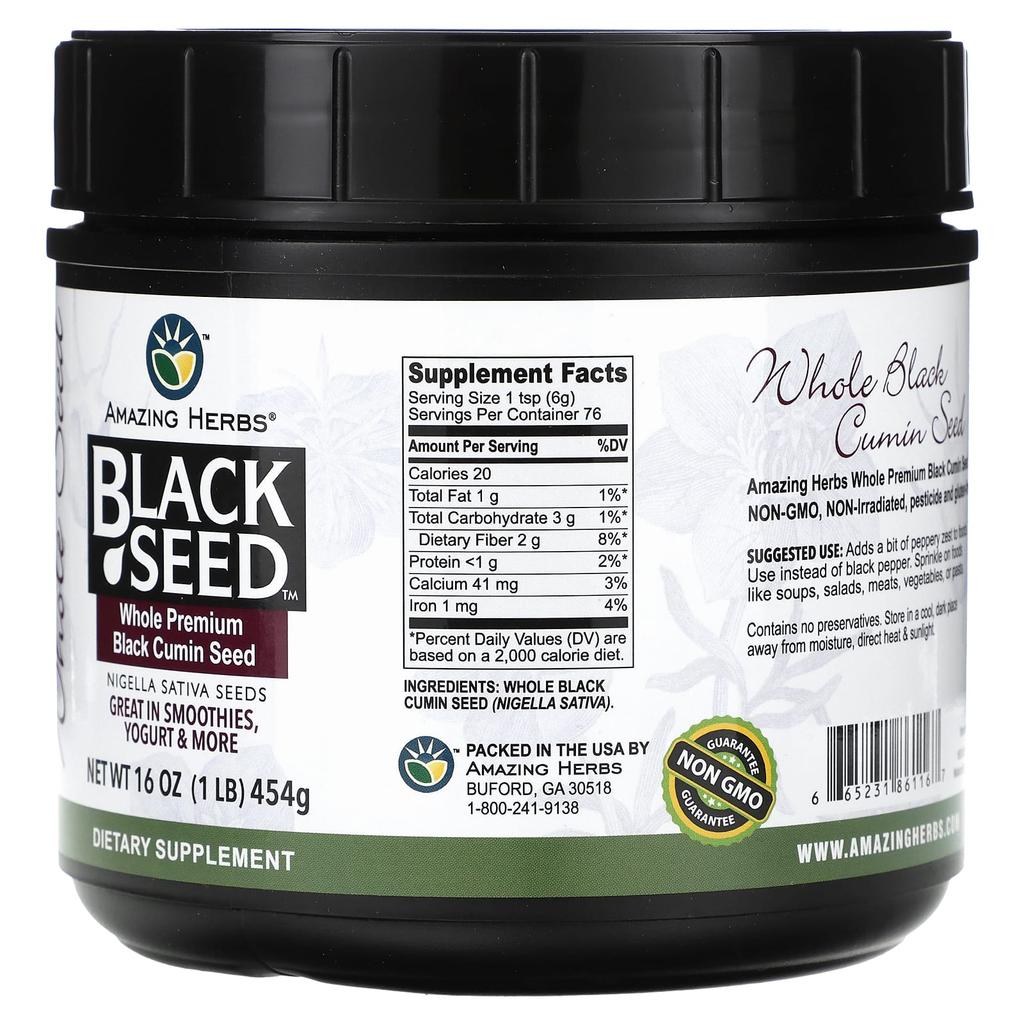 Black Seed, Premium Natural Black Cumin Seed, 454G(1Lb)