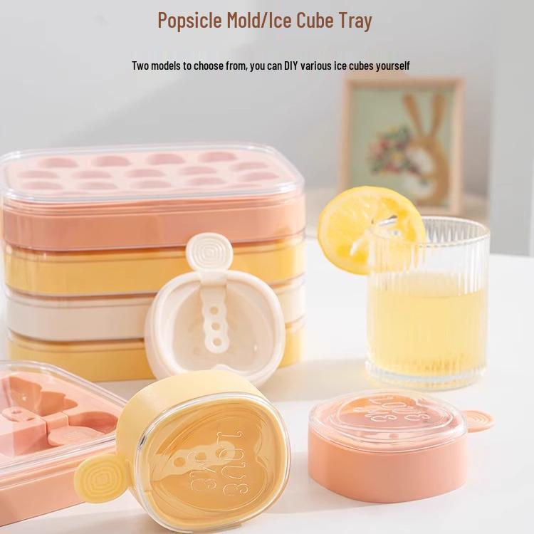 Ice Cube Tray with Lid: Food-Grade Press-Type Mold for Home Ice Making and Storage