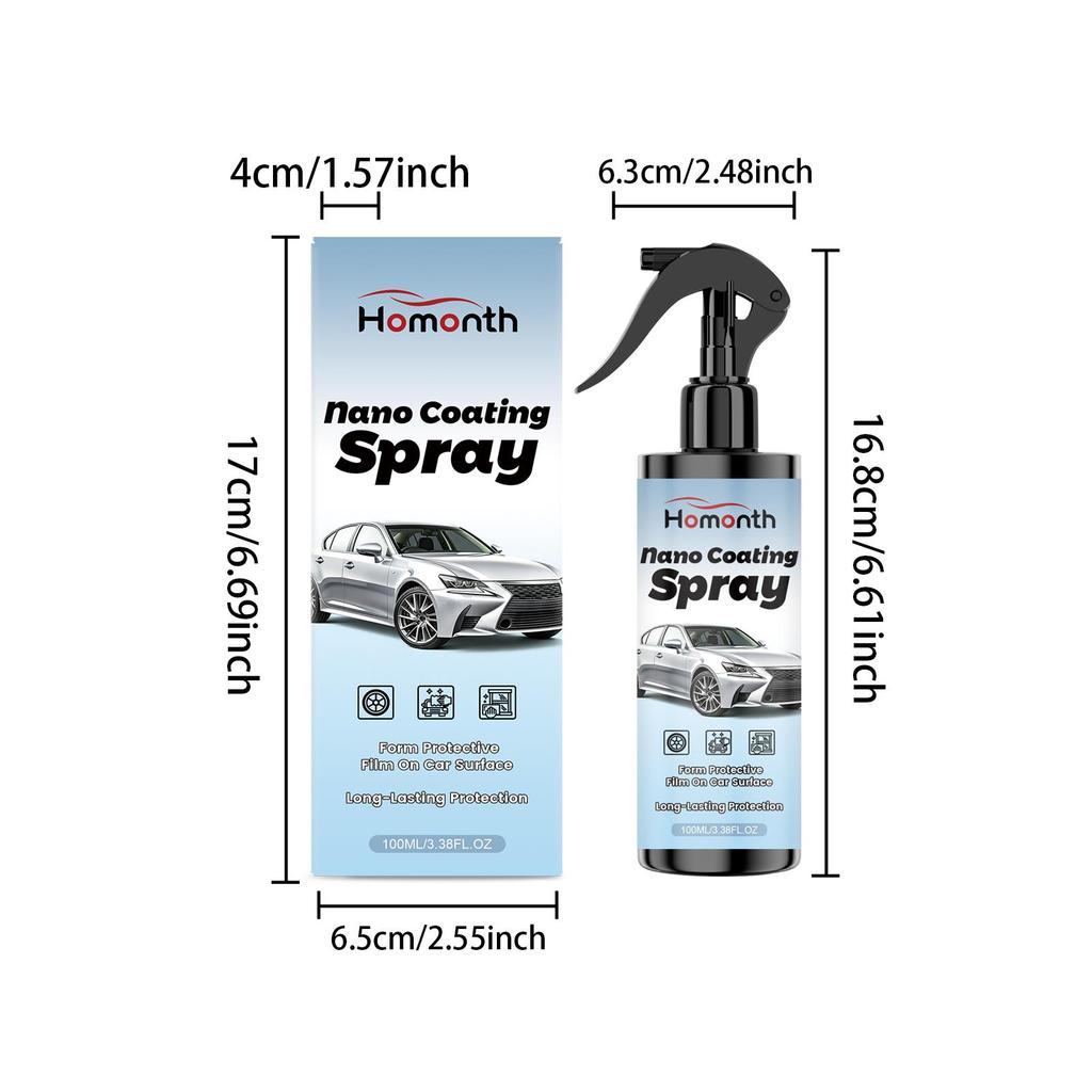 Homonth Nano Coating Spray 100ML Transparent Nano Quick Coat Restore