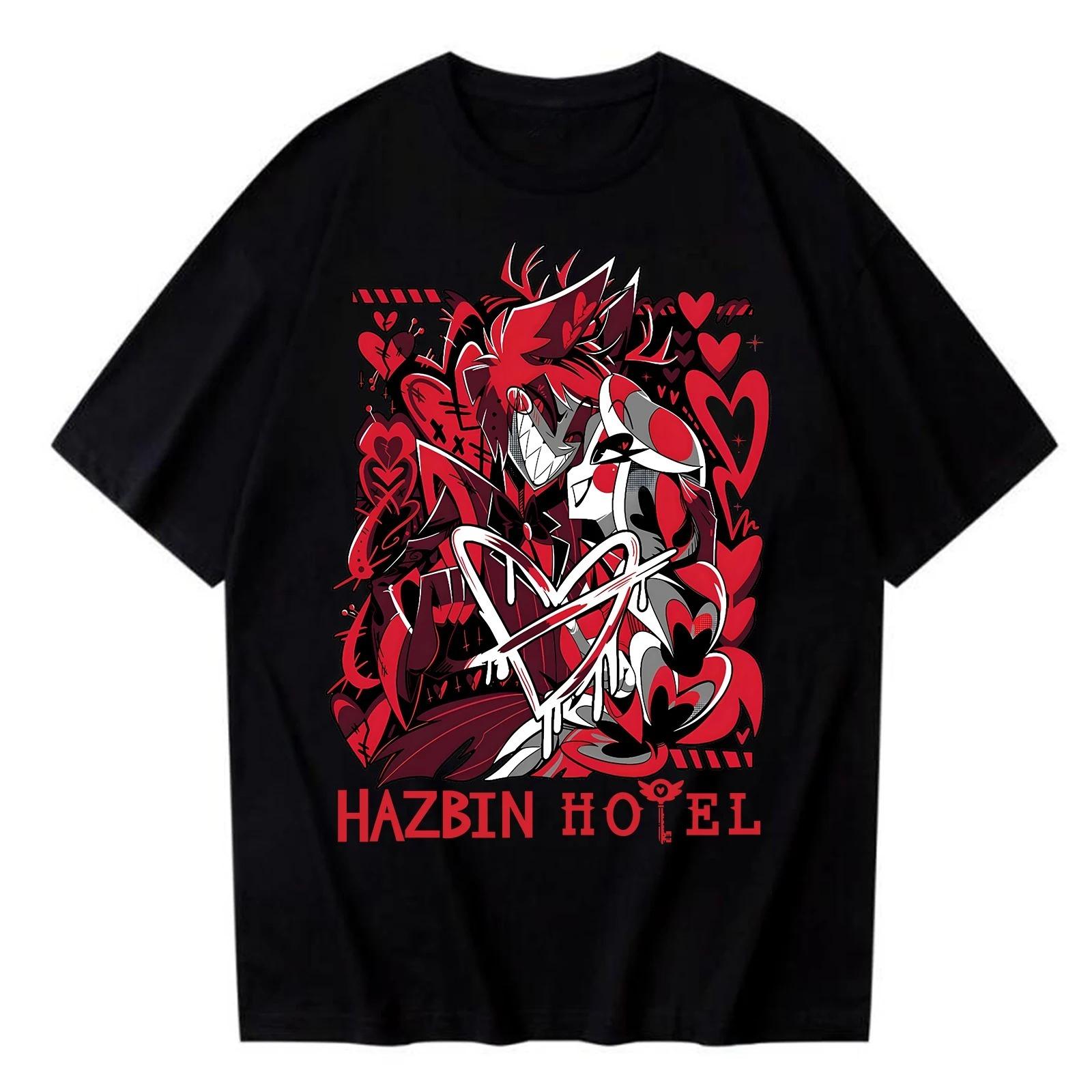 

2026 Summer Unisex and WOMEN Casual Fashion Short Sleeve Couple s Wear Hazbin Hotel Alastor Angel Dust Print Cotton T-shirt Y2K 4XL