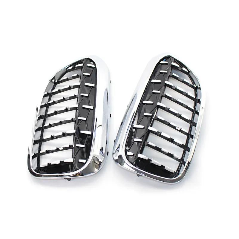 For BMW 5 Series G30 G38 Sedan G31 Touring 2017- 2x Car Grille Front Kidney Grill Diamond Style 51137390863 51137390864 Part